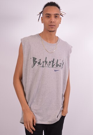NIKE MENS VINTAGE VEST TOP XXL GREY 90S