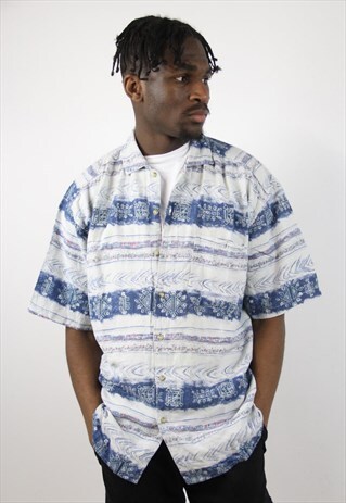 VINTAGE PATTERNED BLUE SHIRT