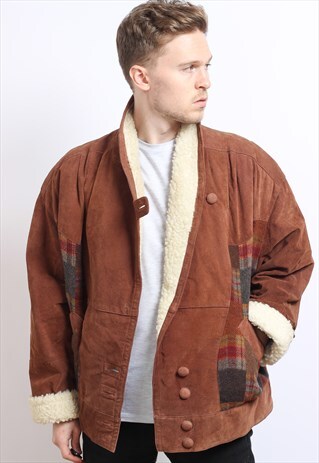 VINTAGE AZTEC FLEECE LINED JACKET