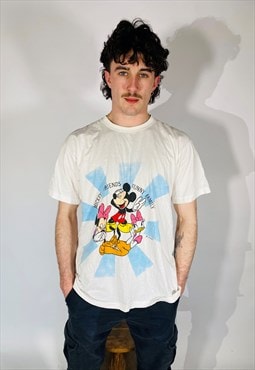 Vintage Size S Disney Mickey Mouse T Shirt In White