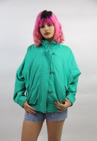 VINTAGE 90'S TURQUOISE BOMBER JACKET