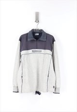 Asics 90's 1/4 Zip Sweatshirt in Grey - L