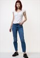 80s White Short Sleeve Shirt Buttons Up Blouse 4989