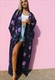FLORAL KIMONO IN NAVY BLUE