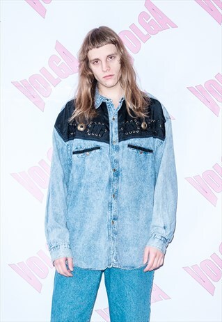 VINTAGE WASHED DENIM SHIRT / UNISEX