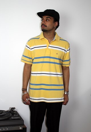 VINTAGE TOMMY HILFIGER STRIPED POLO SHIRT