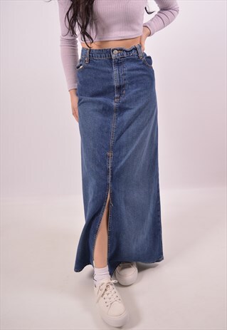 VINTAGE POLO RALPH LAUREN DENIM SKIRT BLUE