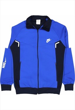 Nike 90's Swoosh Zip Up Windbreaker Large Blue