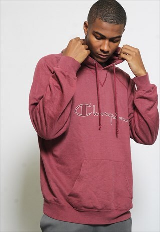 VINTAGE CHAMPION RED LOGO HOODIE