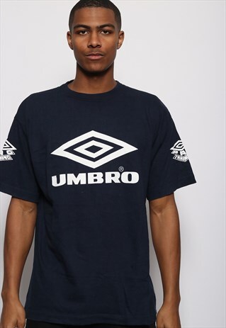 VINTAGE UMBRO BIG LOGO T-SHIRT NAVY BLUE