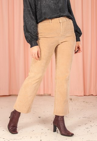 VINTAGE 90S CORDUROY TROUSERS IN BEIGE