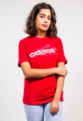 90'S VINTAGE RED ADIDAS T-SHIRT TEE