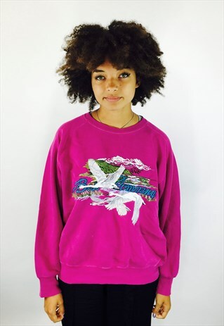 VINTAGE EMBROIDERED SWAN SWEATSHIRT