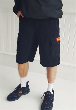 KNEE LENGTH CARGO SHORTS BLACK