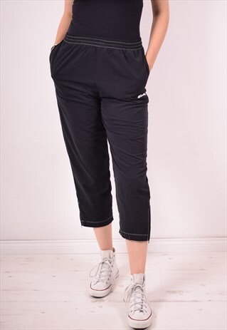 LOTTO WOMENS VINTAGE CAPRI TRACKSUIT TROUSERS MEDIUM BLACK 9