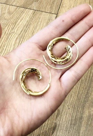 SWIVEL FLOWER HOOPS GOLD