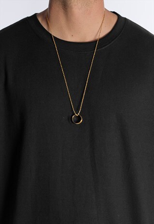 54 FLORAL RINGER 30" PENDANT NECKLACE CHAIN - GOLD