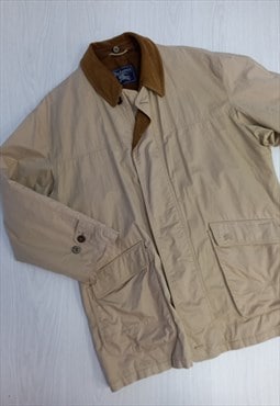 90's Vintage Jacket Beige Brushed Cotton