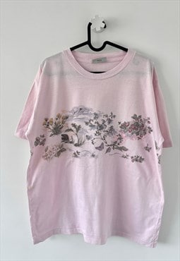 Vintage northern reflections pink nature t-shirt large 