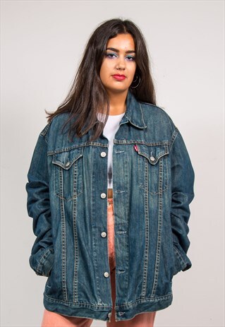 VINTAGE 90'S LEVI'S DARK BLUE OVERSIZE DENIM JACKET