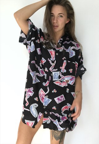 PATTERNED OVERSIZED RETRO VINTAGE UNISEX FESTIVAL SHIRT