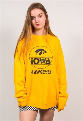 IOWA HAWKEYES YELLOW USA COLLEGE SWEATSHIRT