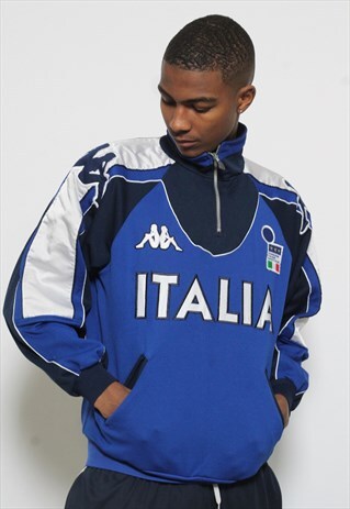 VINTAGE KAPPA 1/4 ZIP LOGO TRACK JACKET