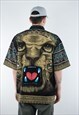 VINTAGE BIG CAT 90S GRAPHIC STYLE ANIME SHORT SLEEVE SHIRT