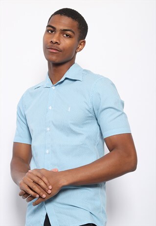 VINTAGE YVES SAINT LAURENT LOGO SHIRT BLUE