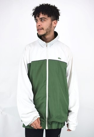 VINTAGE 90'S LACOSTE WHITE & GREEN JACKET