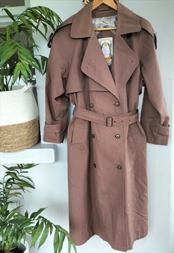 Vintage 80's Oversized Brown Trench Mac Coat