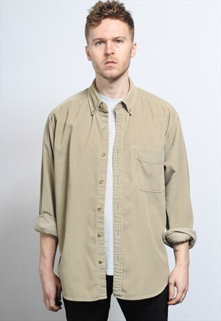 VINTAGE CORDUROY CORD SHIRT BEIGE