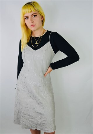 VINTAGE 90'S Y2K FLORAL SATIN SLIP DRESS
