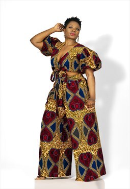 African Print Lulu Wide-Leg Pants