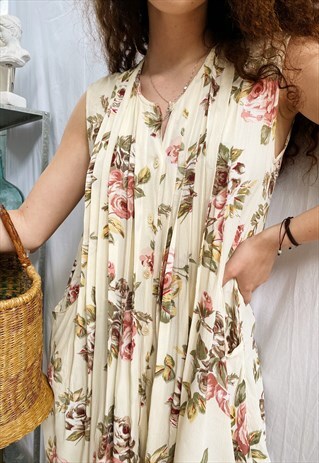 VINTAGE 90S BOTANICA ENGLISH COTTAGE GARDEN LONG BLOUSE TOP