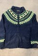 L. L. BEAN KNITTED JUMPER ZIP UP PATTERNED CHUNKY SWEATER