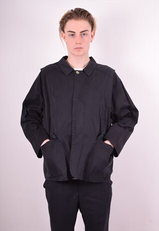 BENETTON MENS VINTAGE JACKET XXL BLACK 90S