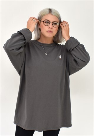G&G UNISEX CHARCOAL GOOSE L/S TEE