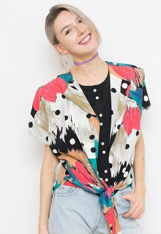 COLORFUL 80S BLOUSE
