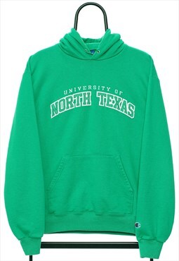 Vintage Champion North Texas Spellout Green Hoodie Womens