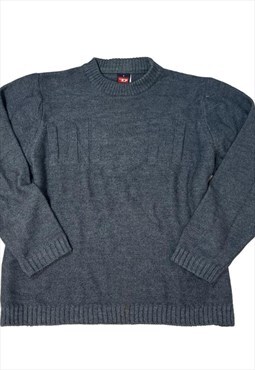 Vintage Y2k Diesel Crew Neck Knitted Jumper Sweater Grey