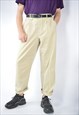 Vintage cream colour classic 80's straight suit trousers 