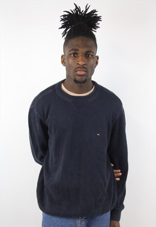 VINTAGE TOMMY HILFIGER NAVY JUMPER