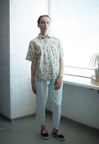 VINTAGE 90'S MULTI COLOUR FLOWER PATTERNED SHIRT