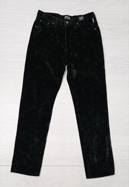Vintage Versace Jeans Couture Dark Green Velvet 
