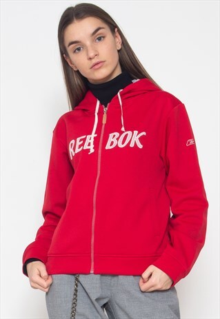 VINTAGE RED REEBOK ZIP TRACK HOODIE JACKET