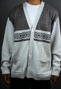 vintage 80s aztec oversized knit  jumper