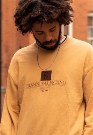 VINTAGE GIANNI VALENTINO SWEATSHIRT IN YELLOW