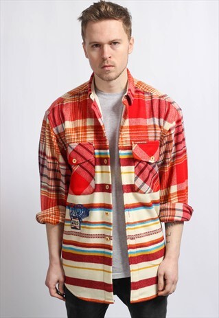 VINTAGE STRIPED FLANNEL SHIRT