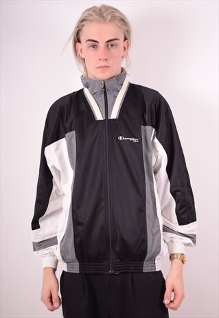 CHAMPION MENS VINTAGE TRACKSUIT TOP JACKET LARGE MULTI 90S